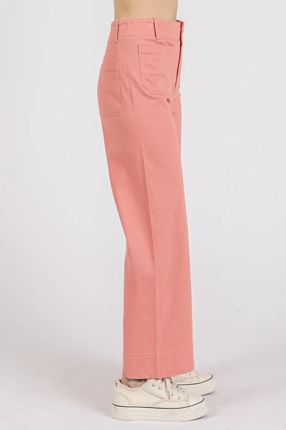 Mittoshop Twill Patch Pocket High Rise Wide Leg Pants - Image 3