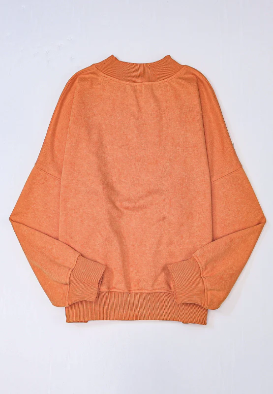 Mock Neck Dropped Shoulder Sweatshirt - Image 16