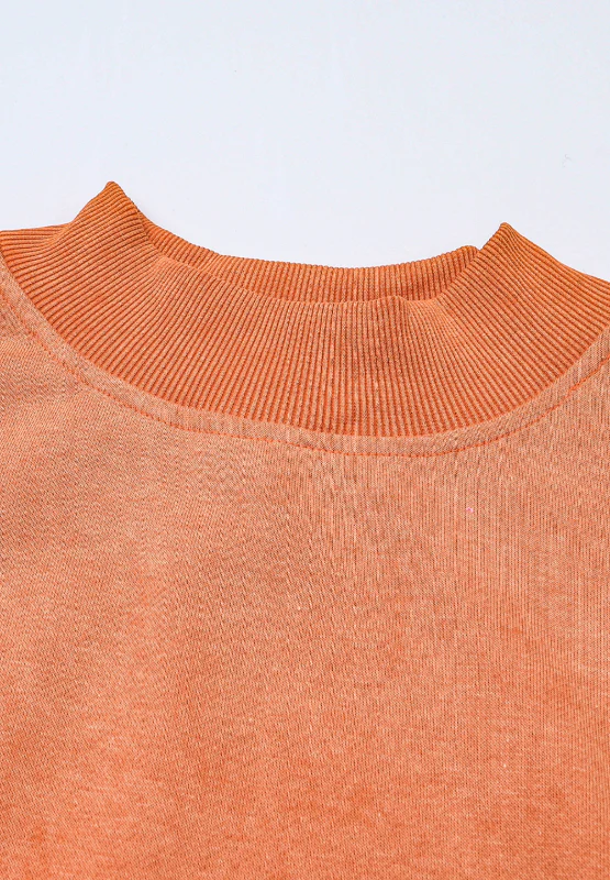 Mock Neck Dropped Shoulder Sweatshirt - Image 17