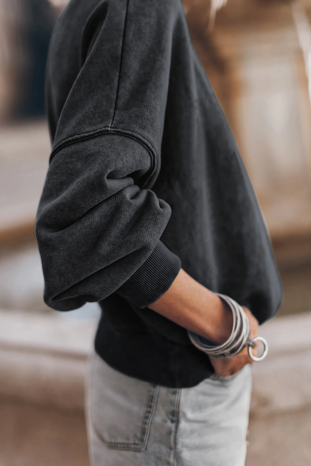 Mock Neck Dropped Shoulder Sweatshirt - Image 20