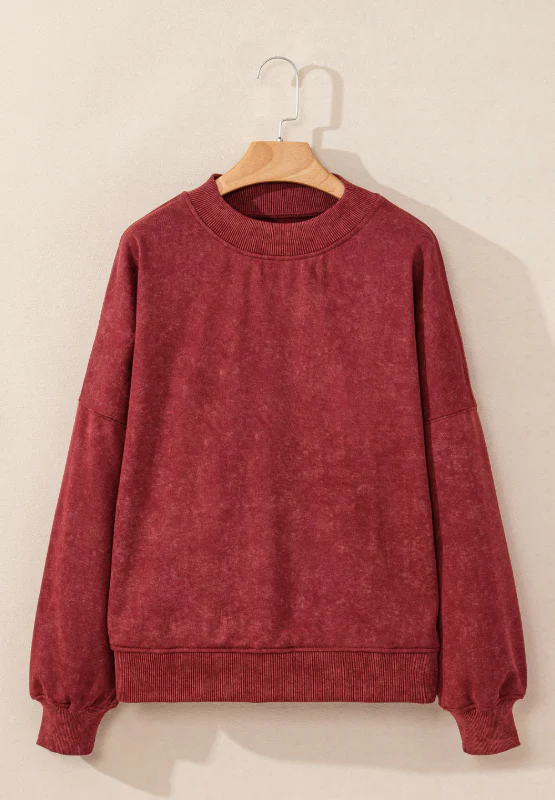 Mock Neck Dropped Shoulder Sweatshirt - Image 4