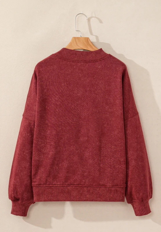 Mock Neck Dropped Shoulder Sweatshirt - Image 5