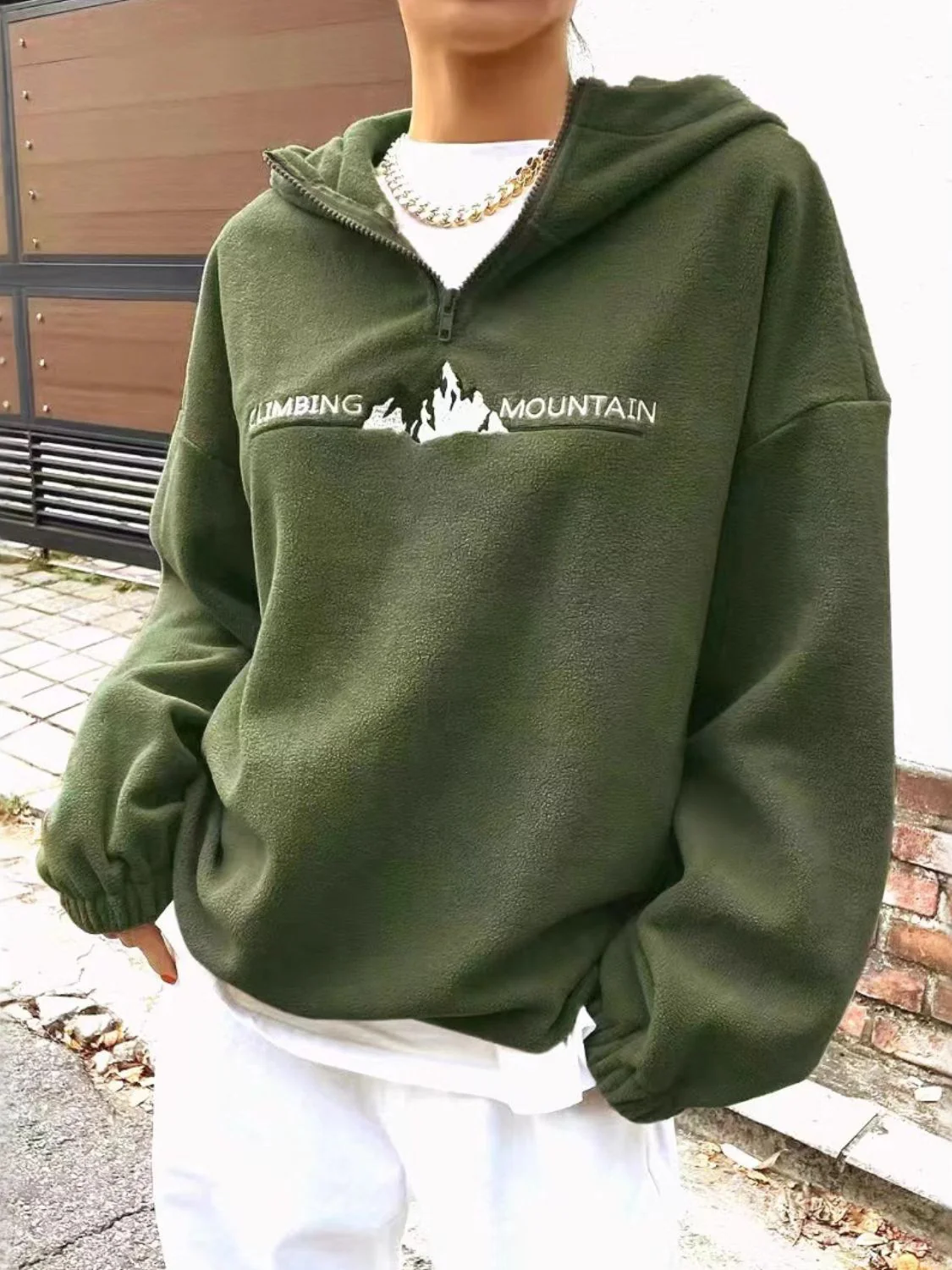 Mountain Quarter Zip Long Sleeve Hoodie - Image 4