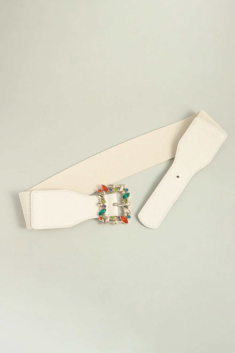 Multicolored Leaf Buckle Elastic Belt - Image 5