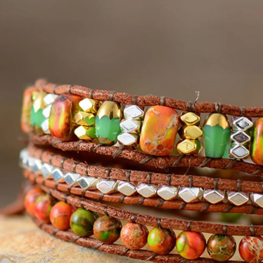 Natural Stone Woven Bracelet - Image 2