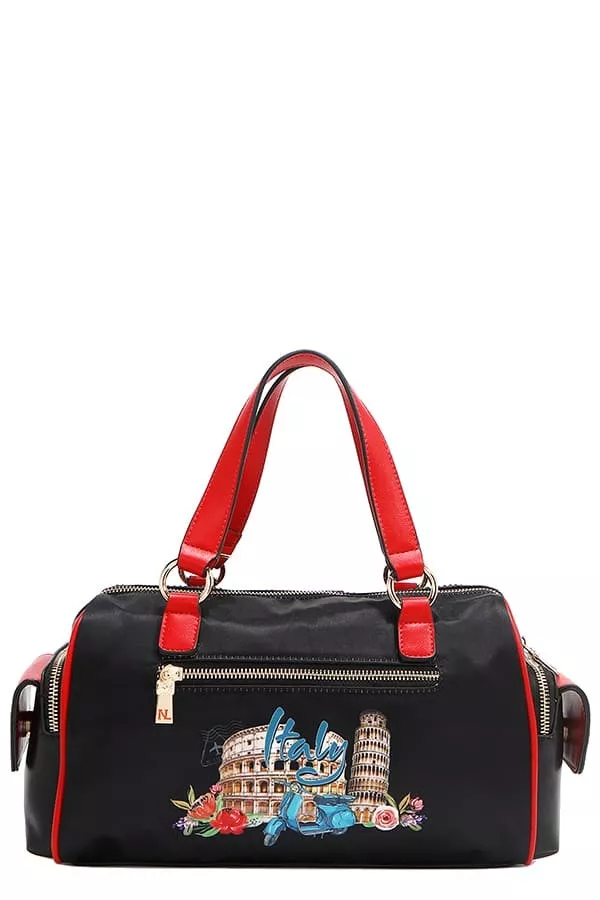 Nicole Lee USA Martha Travels Italy Wide Handbag with Rhinestones - Image 4
