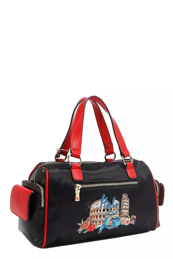 Nicole Lee USA Martha Travels Italy Wide Handbag with Rhinestones - Image 5