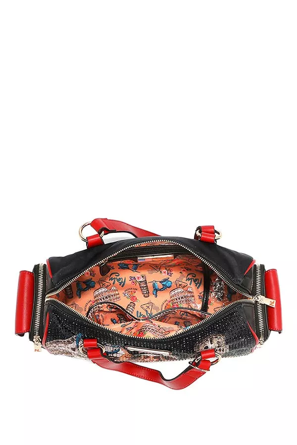 Nicole Lee USA Martha Travels Italy Wide Handbag with Rhinestones - Image 6