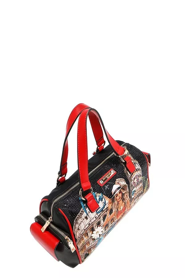 Nicole Lee USA Martha Travels Italy Wide Handbag with Rhinestones - Image 7