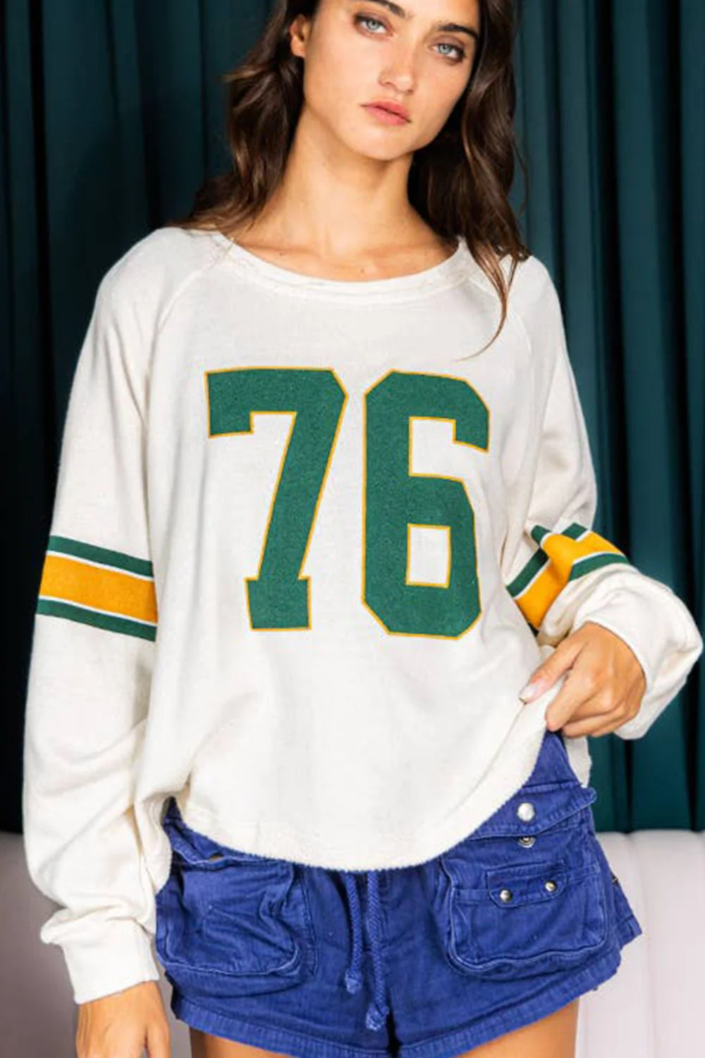 Number 76 Round Neck Long Sleeve Top - Image 3
