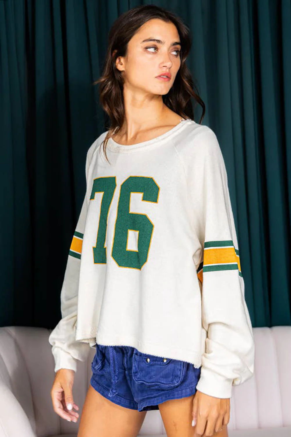 Number 76 Round Neck Long Sleeve Top - Image 4