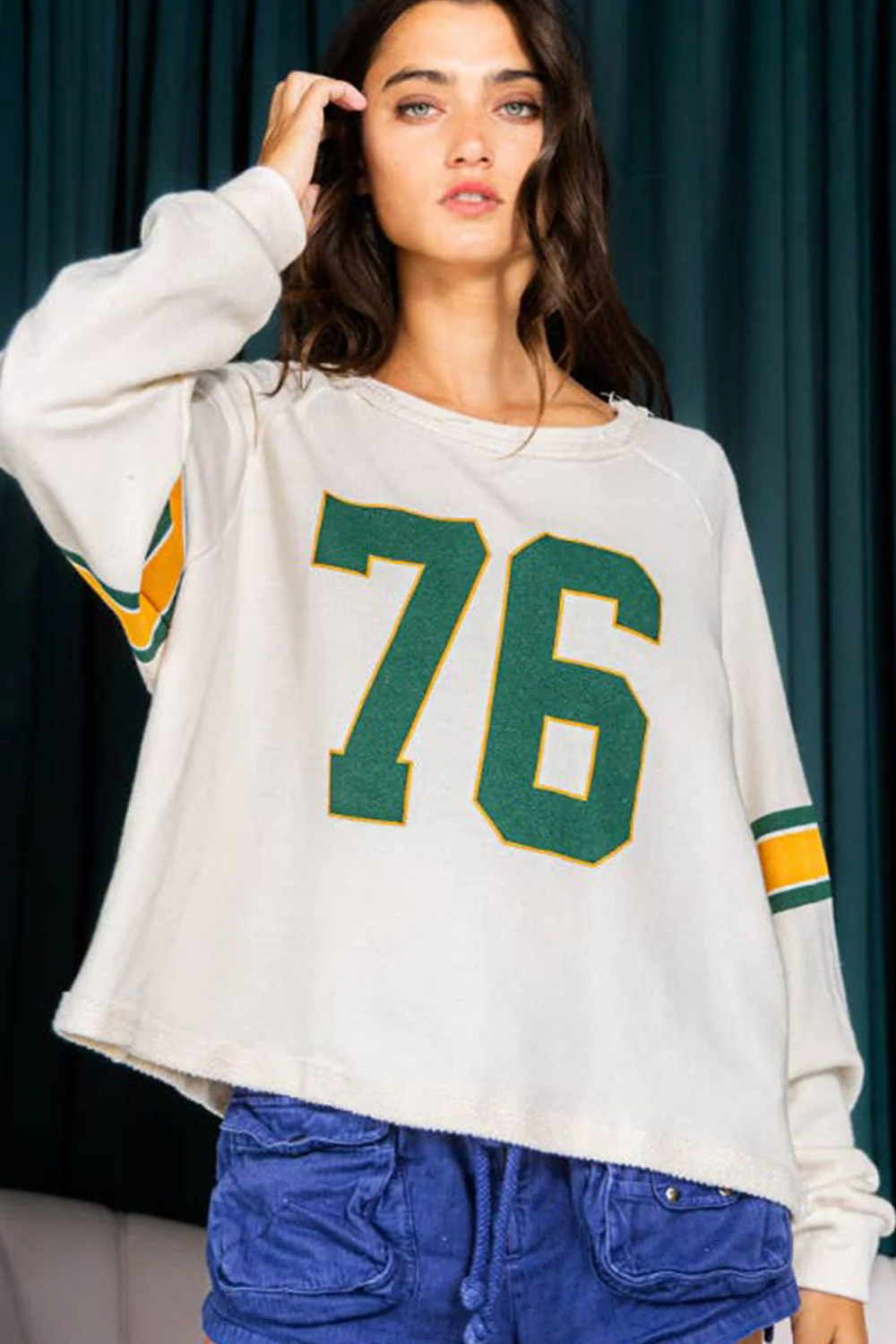 Number 76 Round Neck Long Sleeve Top - Image 5