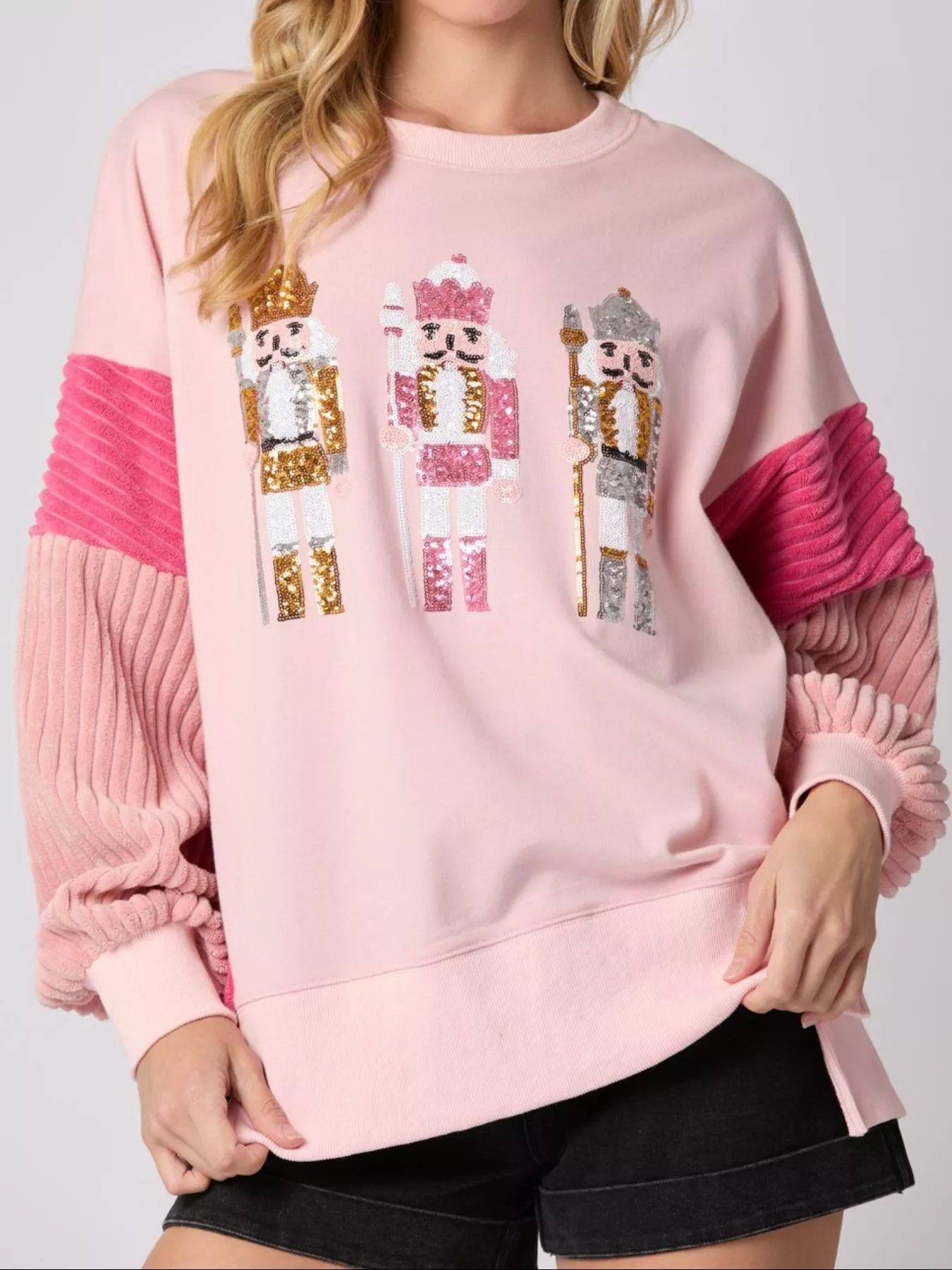 Nutcracker Long Sleeve Sweatshirt with Side Slit