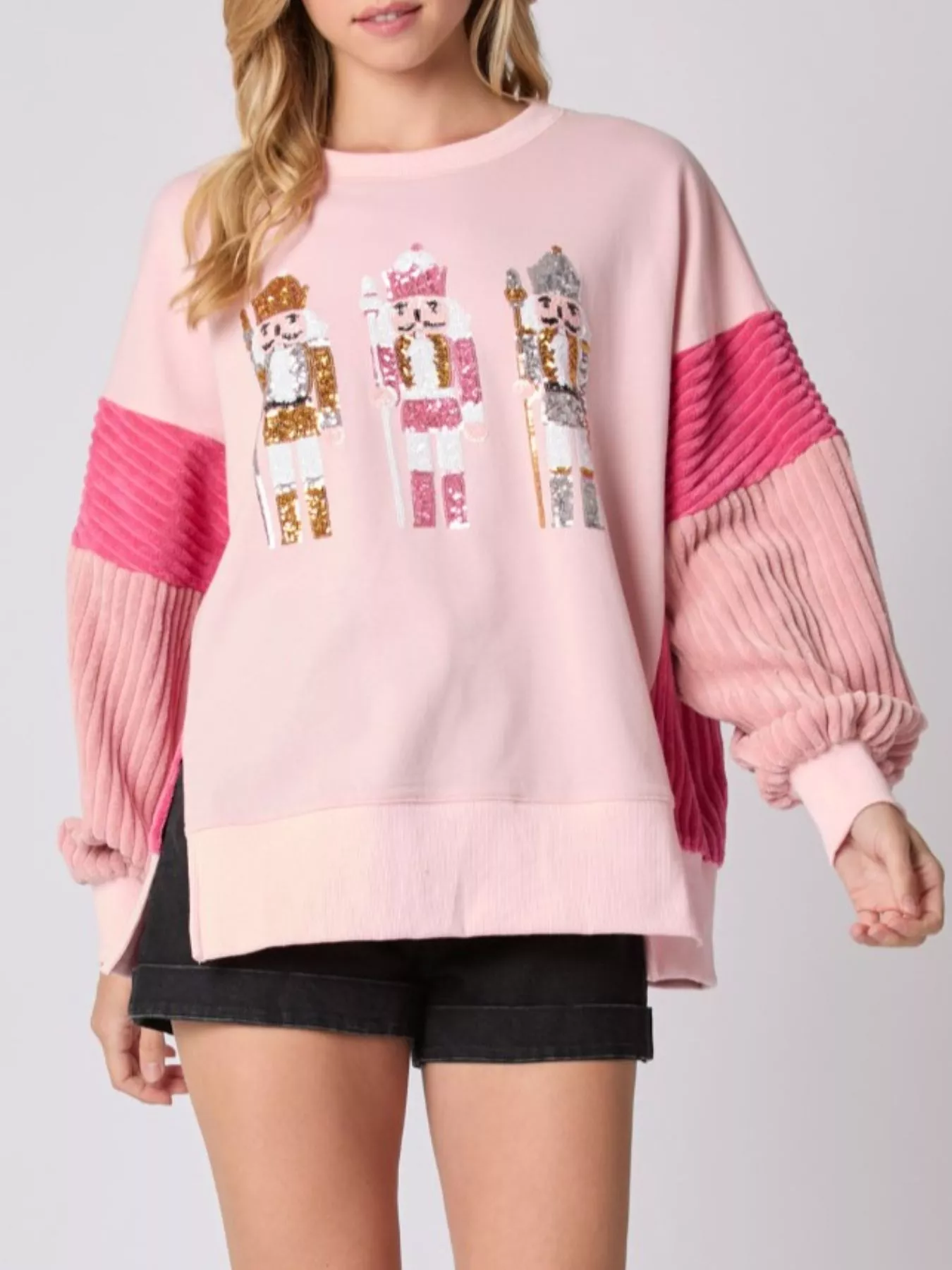 Nutcracker Long Sleeve Sweatshirt with Side Slit - Image 11
