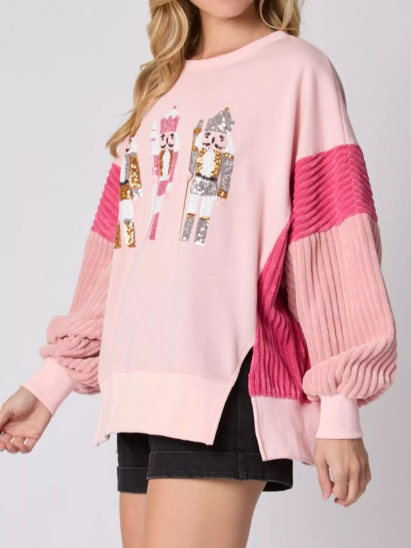 Nutcracker Long Sleeve Sweatshirt with Side Slit - Image 12