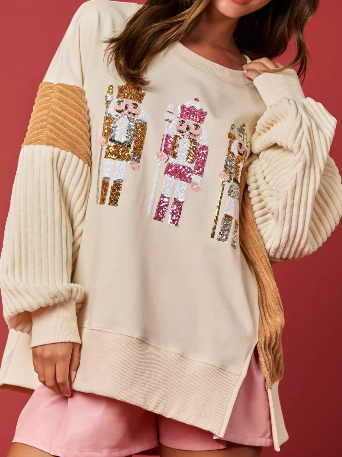 Nutcracker Long Sleeve Sweatshirt with Side Slit - Image 13