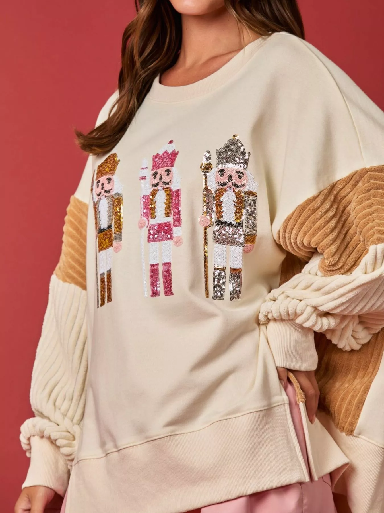 Nutcracker Long Sleeve Sweatshirt with Side Slit - Image 14