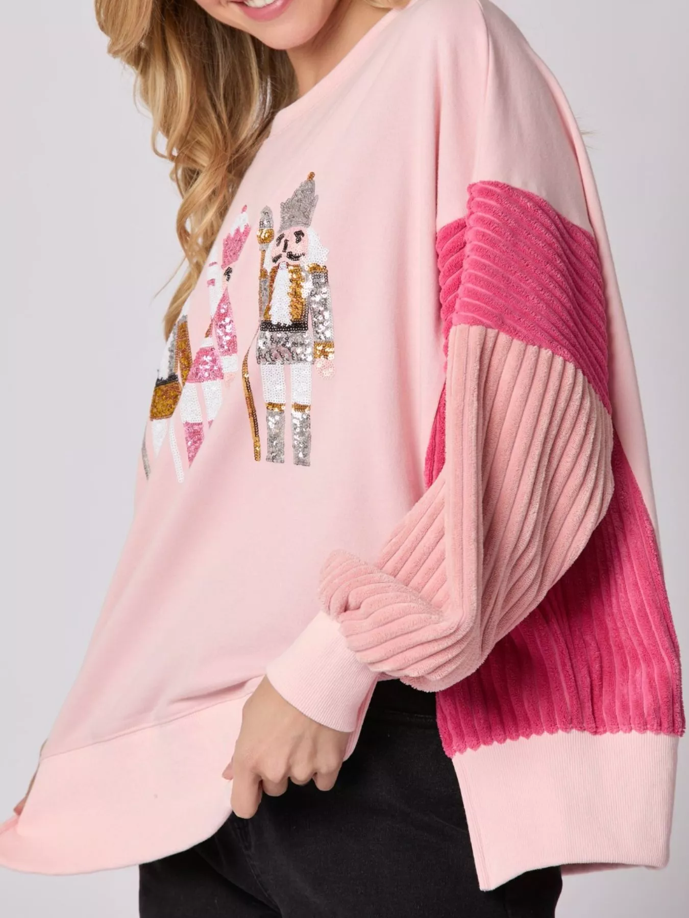 Nutcracker Long Sleeve Sweatshirt with Side Slit - Image 3