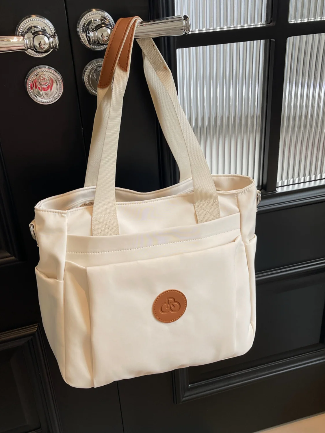 Nylon Solid Color Tote Bag - Image 15