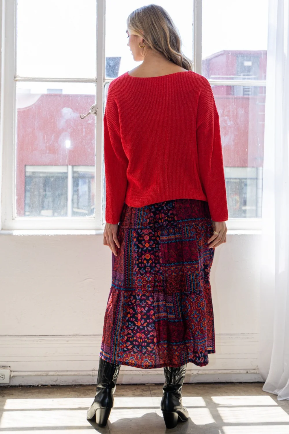 ODDI Full Size Printed Tiered Maxi Skirt - Image 2