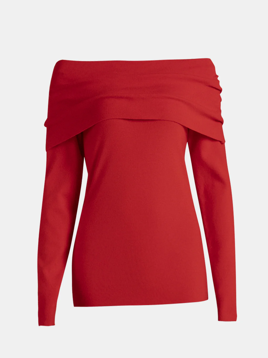 Off-Shoulder Long Sleeve Sweater - Image 2