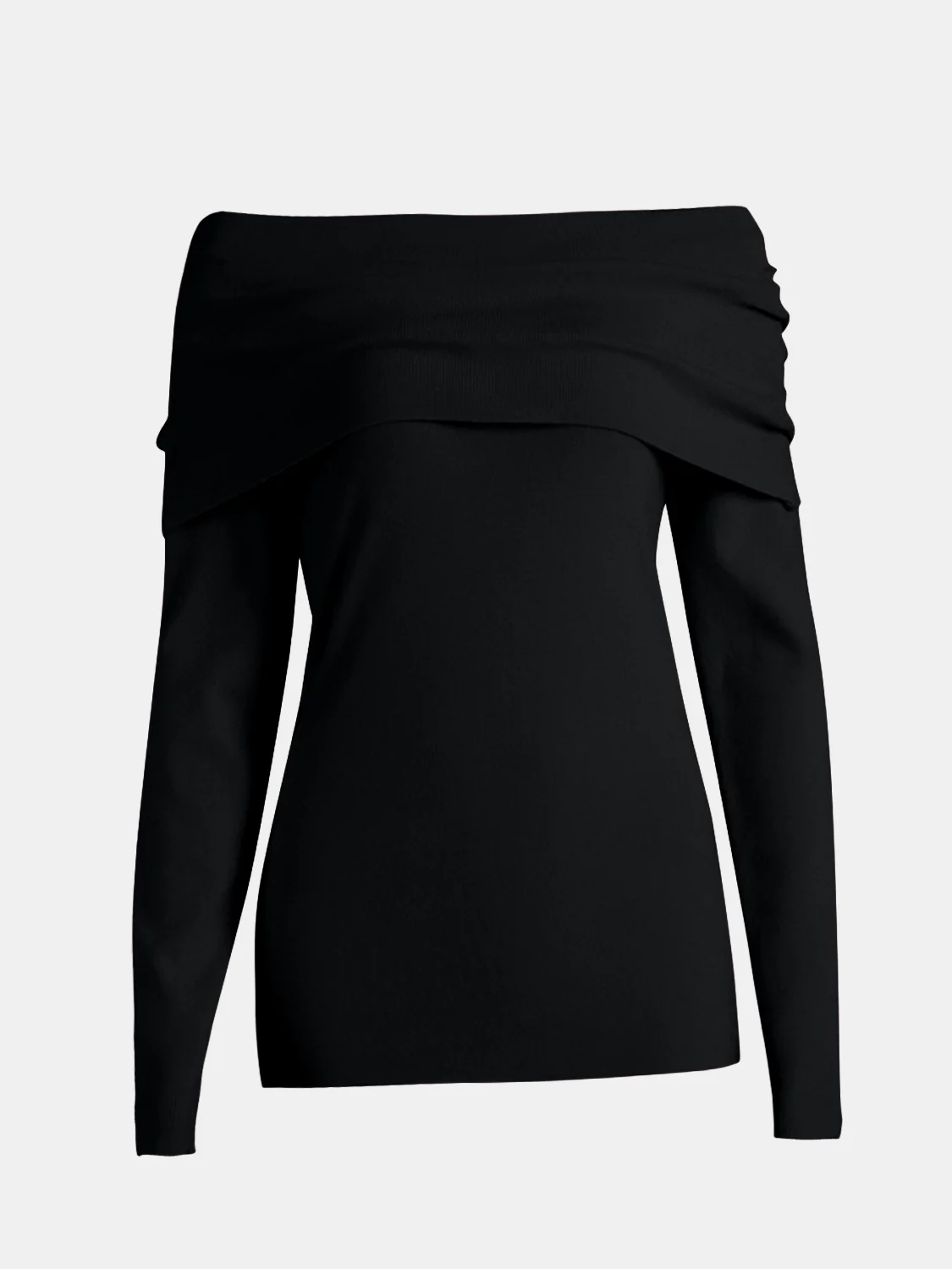 Off-Shoulder Long Sleeve Sweater - Image 5