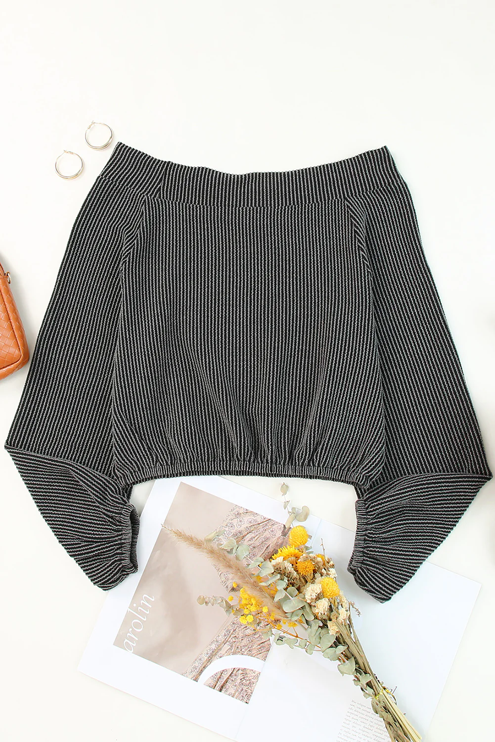Off-Shoulder Long Sleeve Top - Image 6