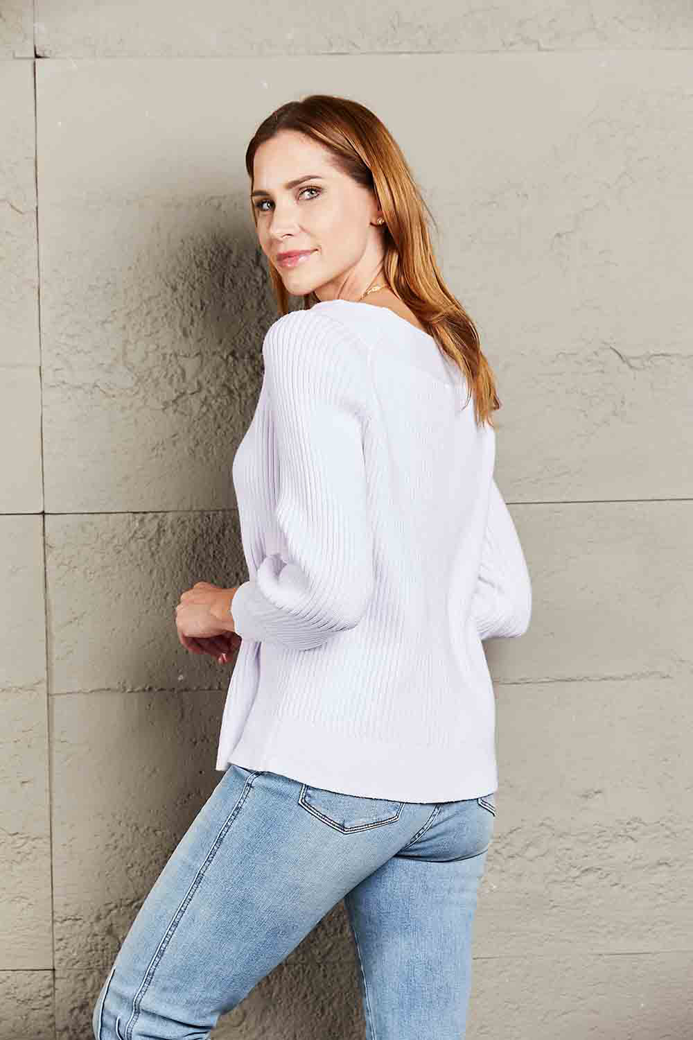 Off-Shoulder Rib-Knit Sweater - Image 2