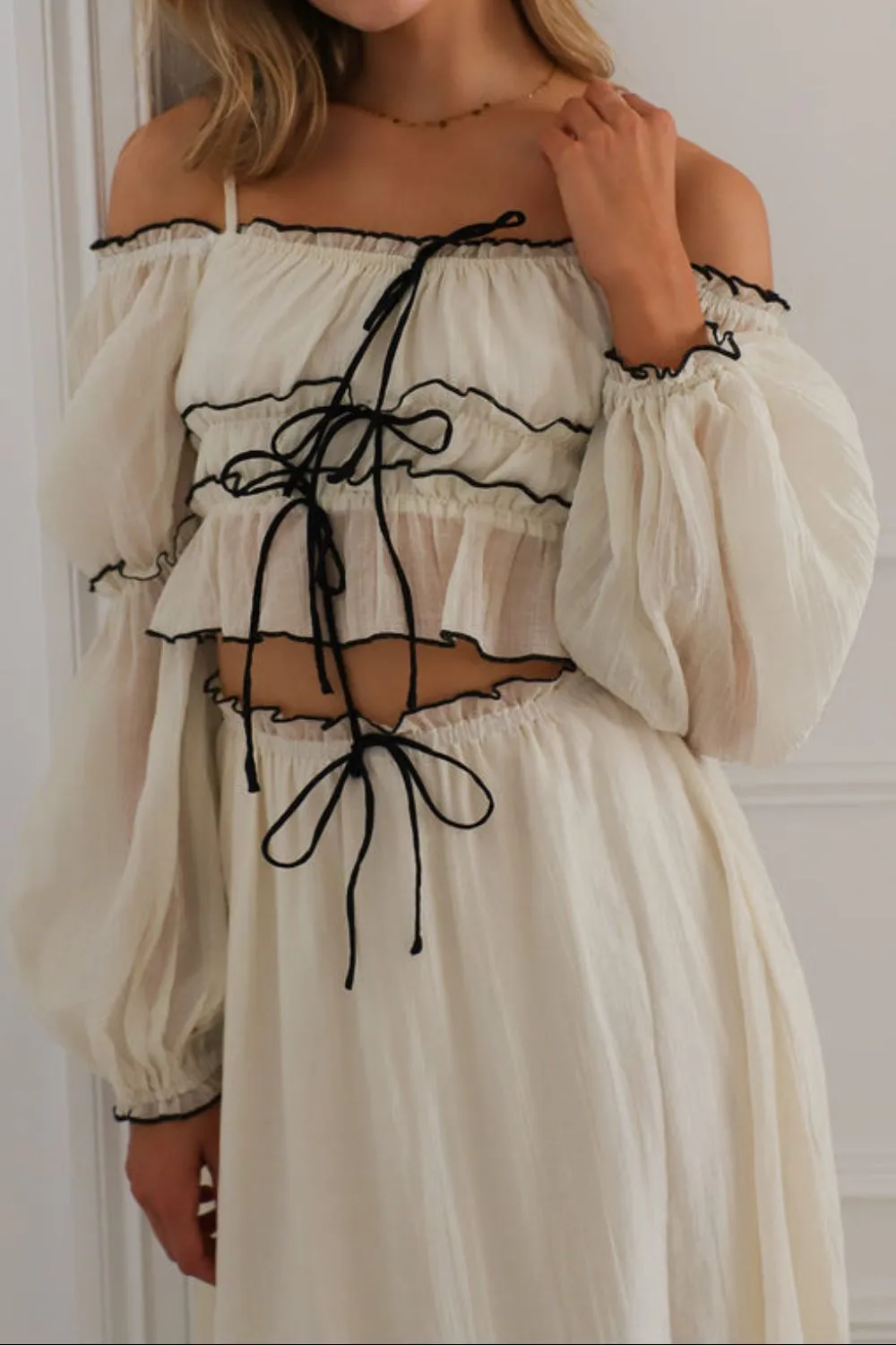 Off-Shoulder Top and Skirt Set - Image 2