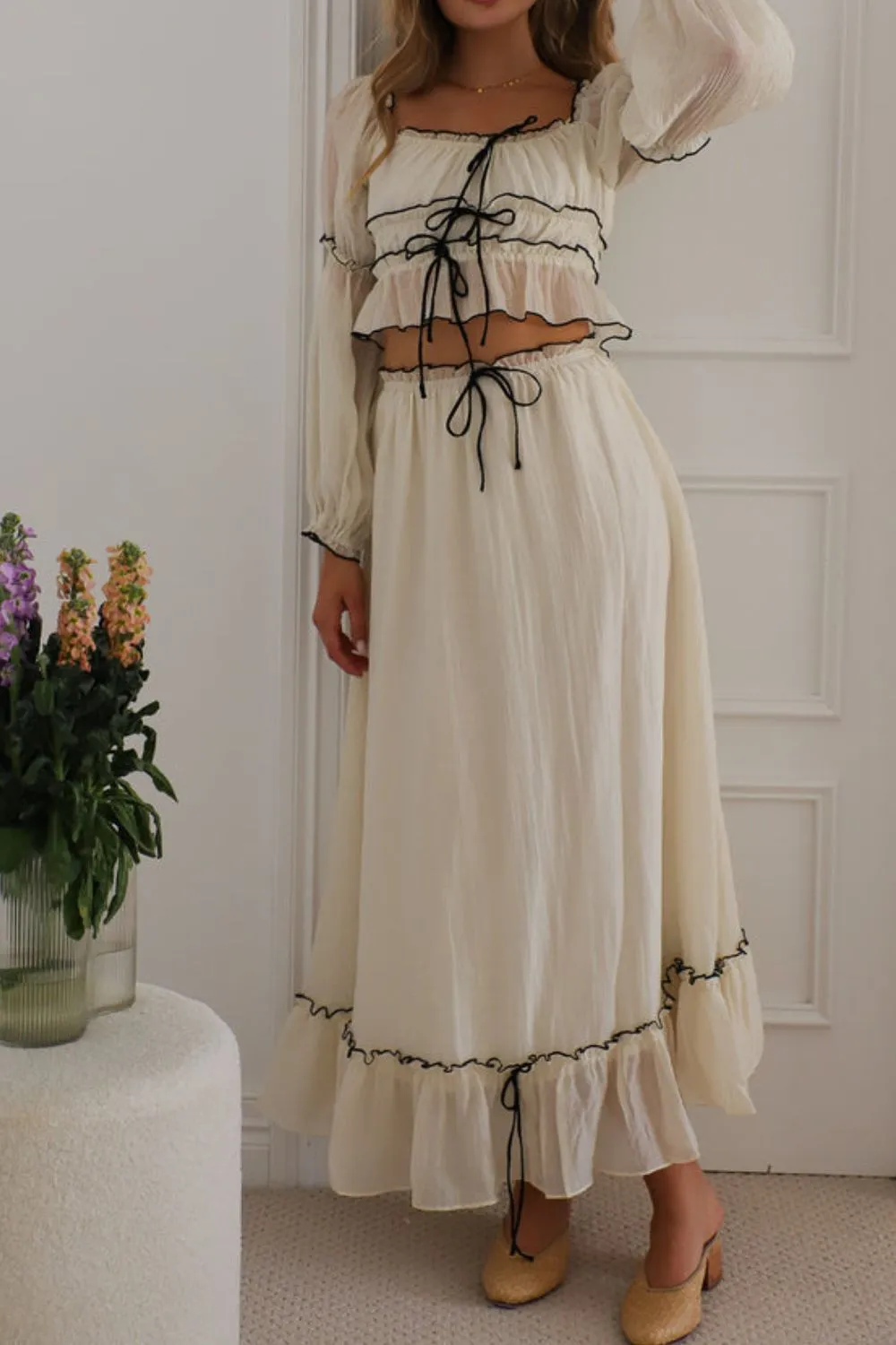 Off-Shoulder Top and Skirt Set - Image 6