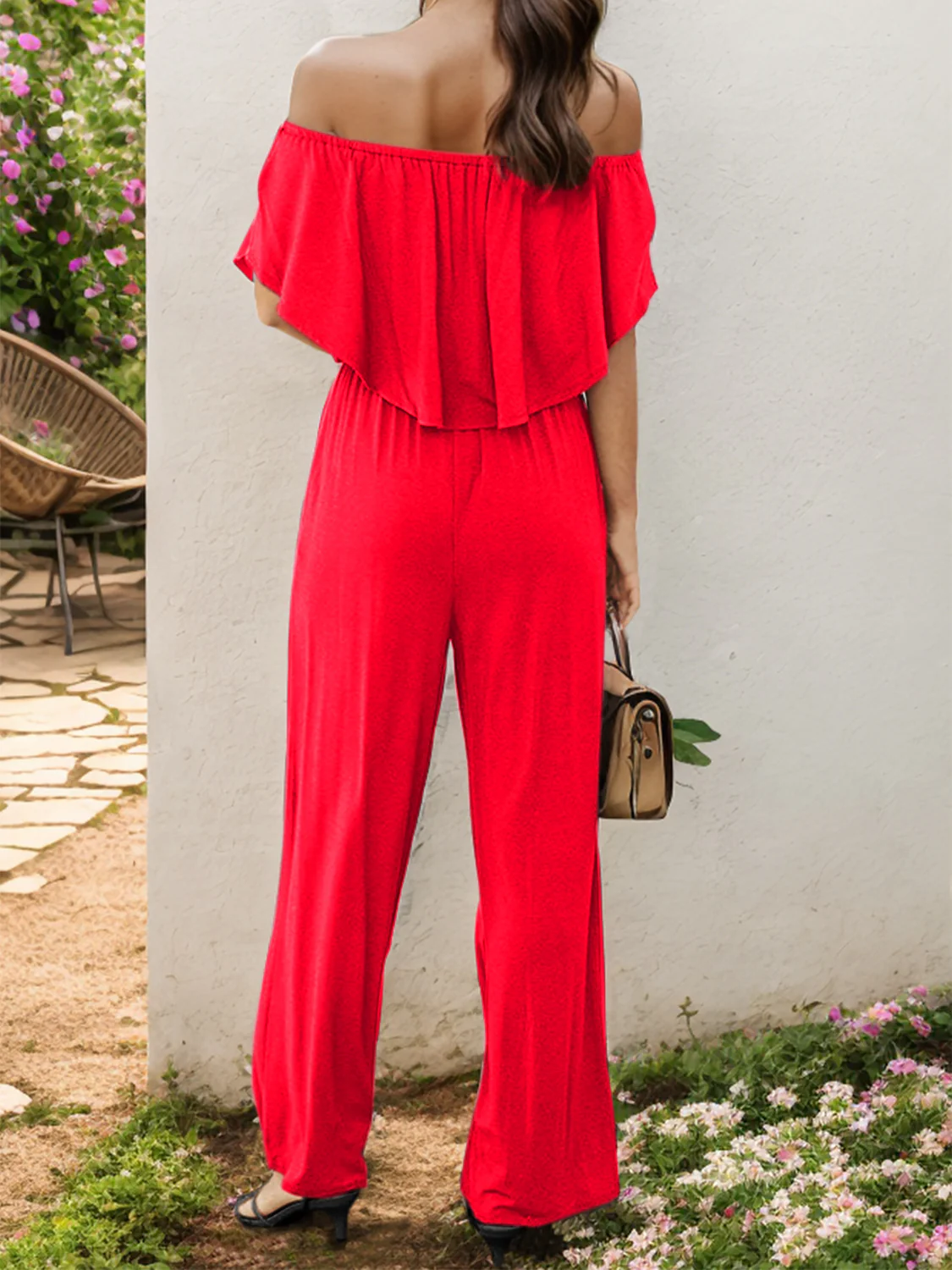 Off-Shoulder Wide Leg Jumpsuit - Image 9