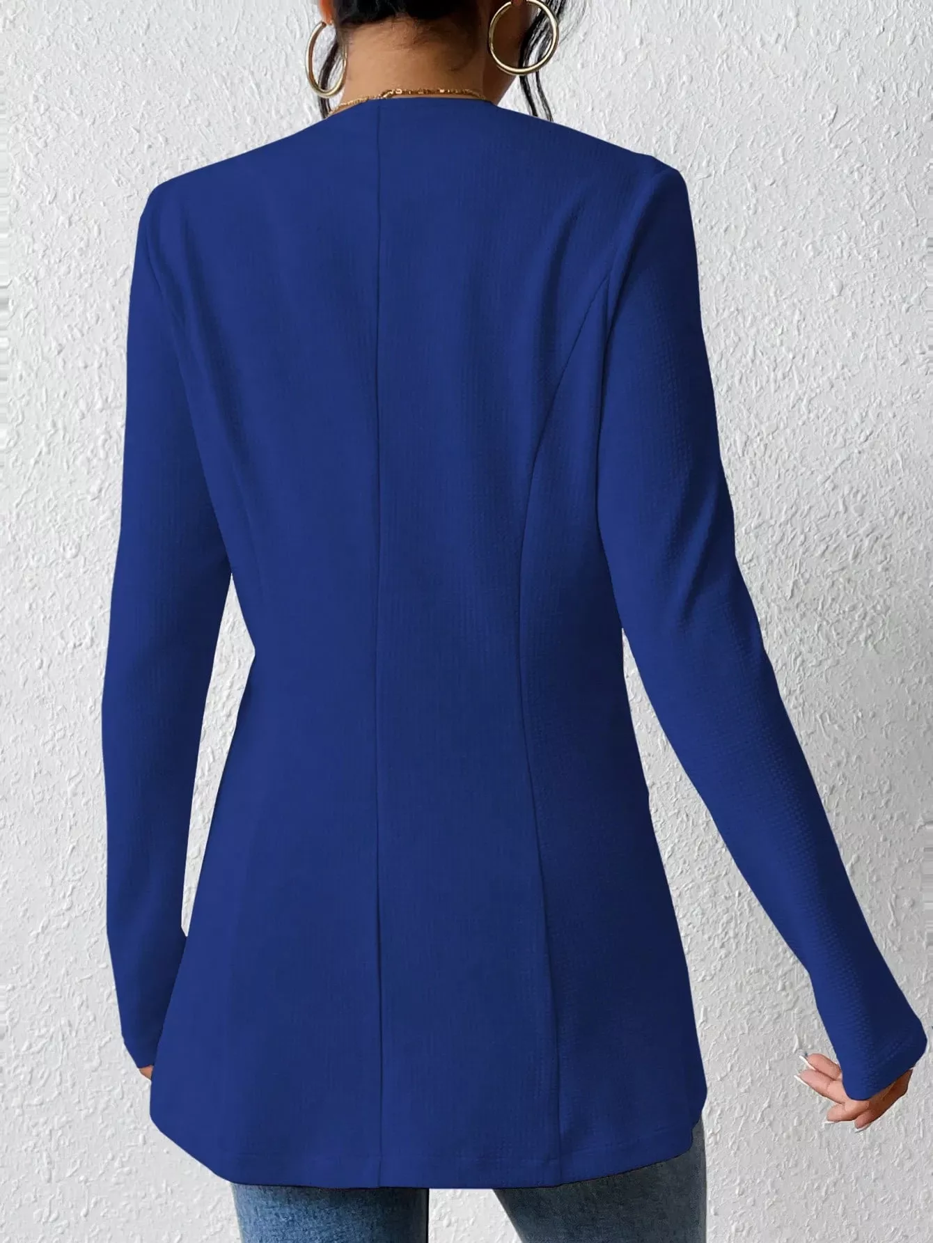 One Button Long Sleeve Blazer - Image 11