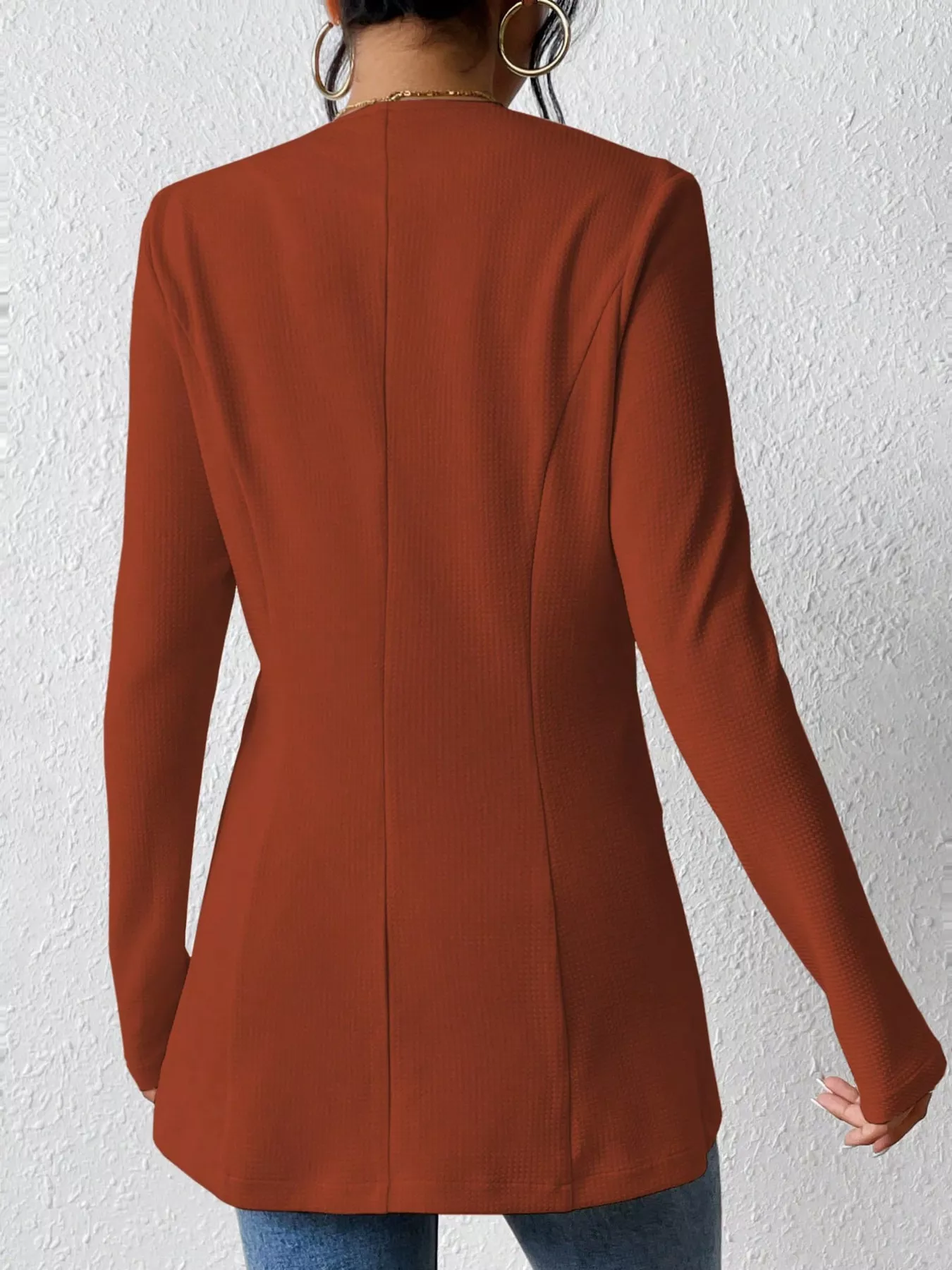 One Button Long Sleeve Blazer - Image 15
