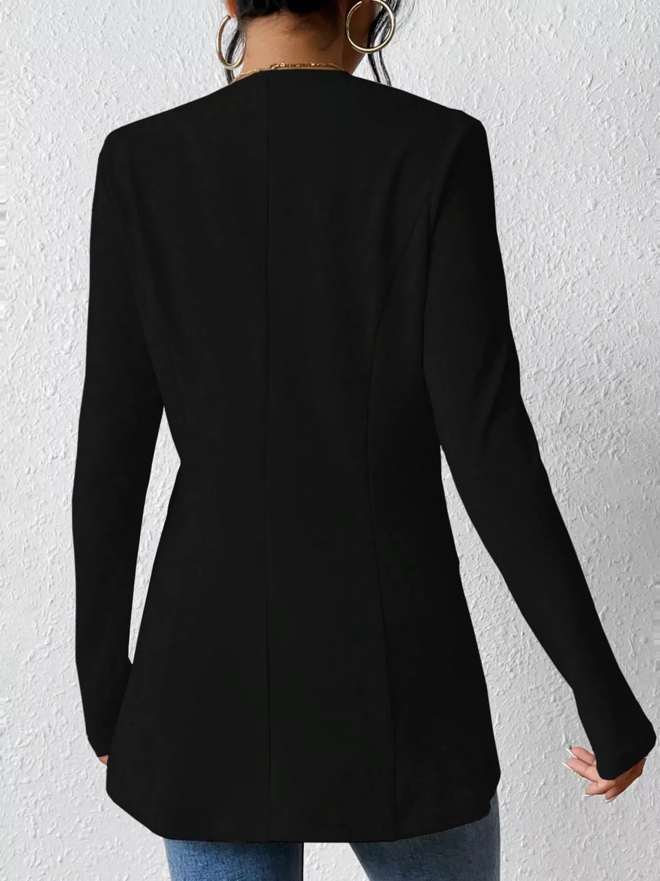 One Button Long Sleeve Blazer - Image 7