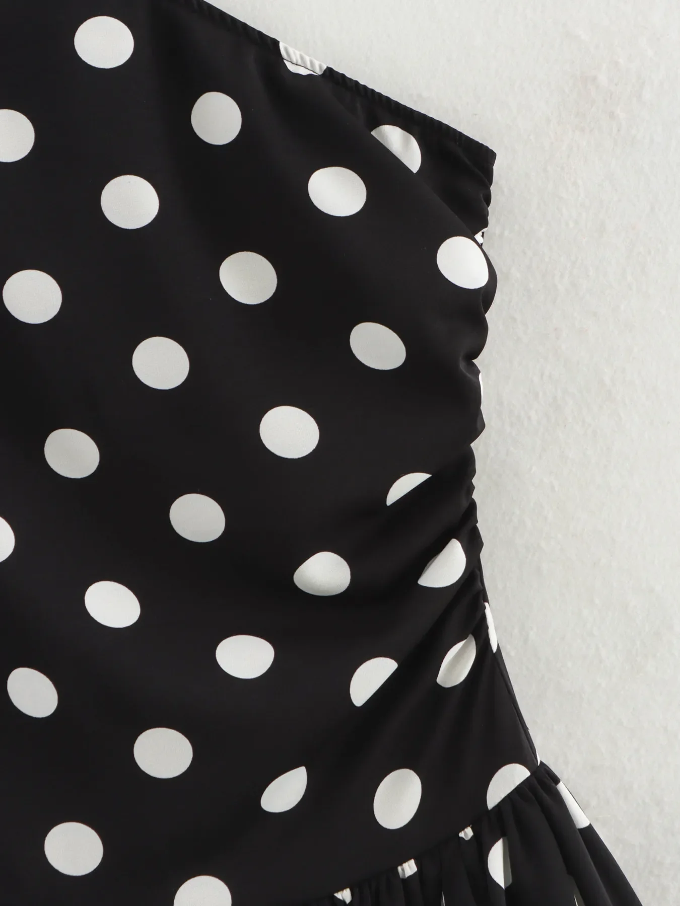 One-Shoulder Polka Dot Mini Dress - Image 9