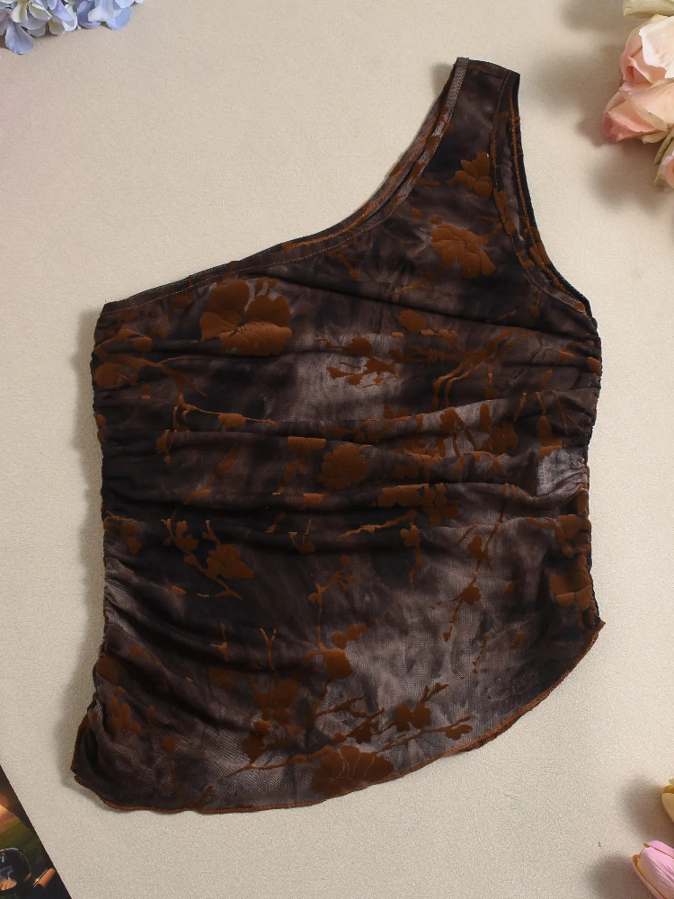 One Shoulder Printed Cami Top - Image 6