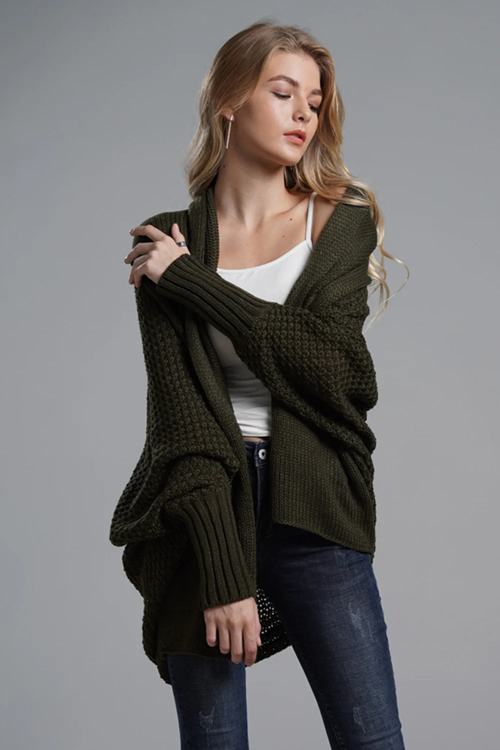 Open Front Batwing Sleeve Cardigan - Image 24