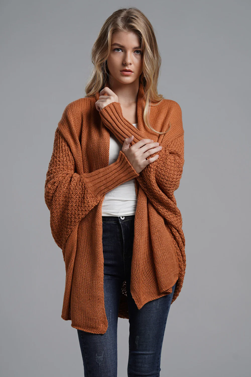 Open Front Batwing Sleeve Cardigan - Image 26