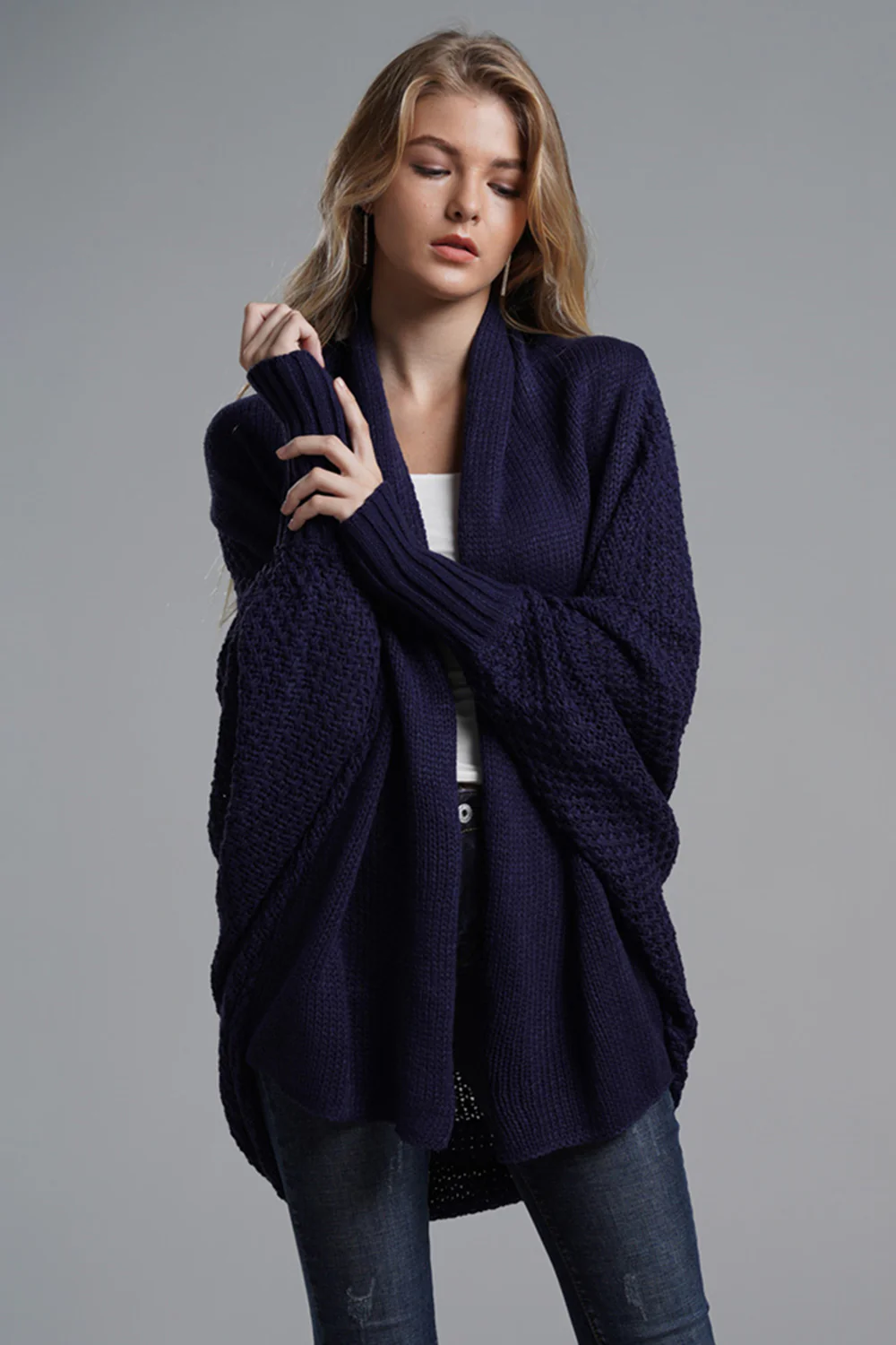 Open Front Batwing Sleeve Cardigan - Image 28