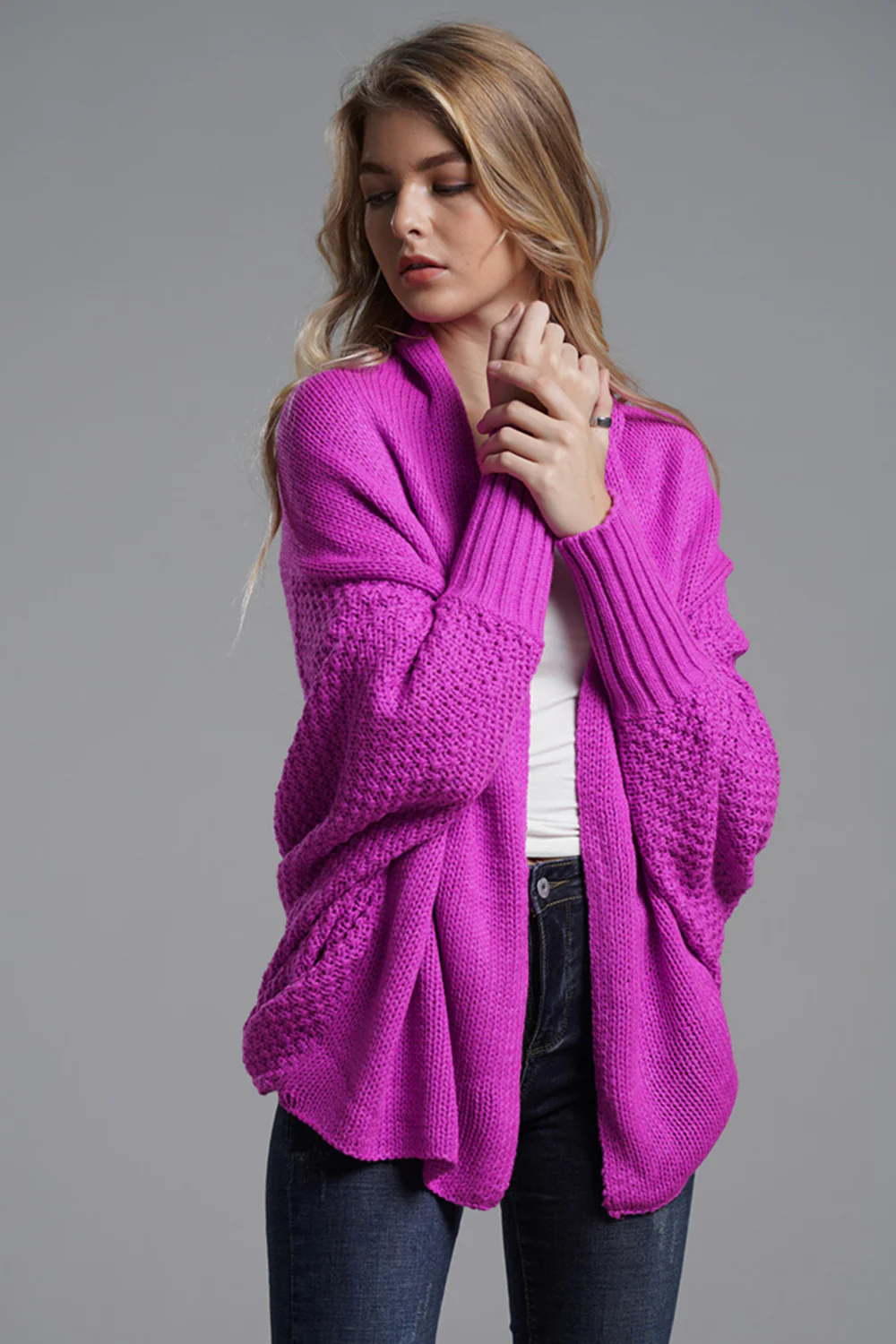 Open Front Batwing Sleeve Cardigan - Image 32