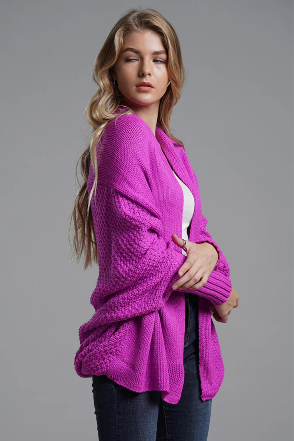 Open Front Batwing Sleeve Cardigan - Image 33