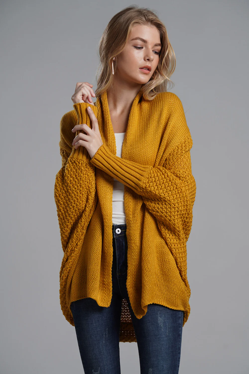 Open Front Batwing Sleeve Cardigan - Image 36