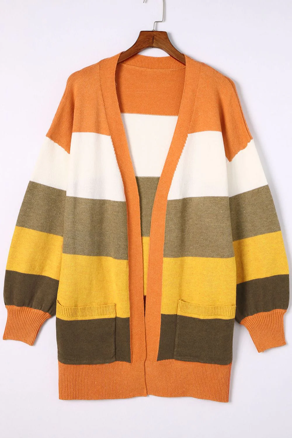 Open Front Color Block Cardigan - Image 7