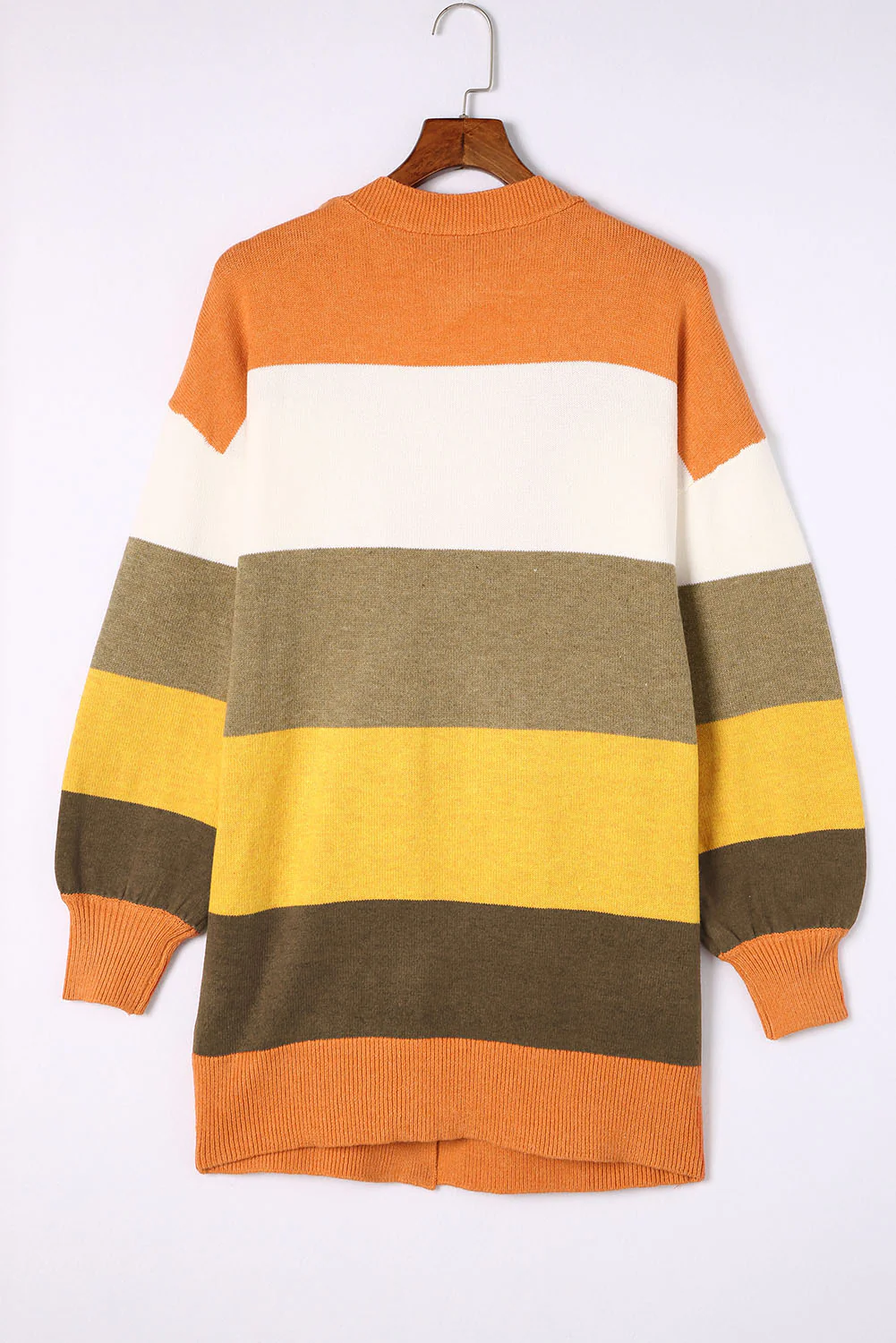 Open Front Color Block Cardigan - Image 8