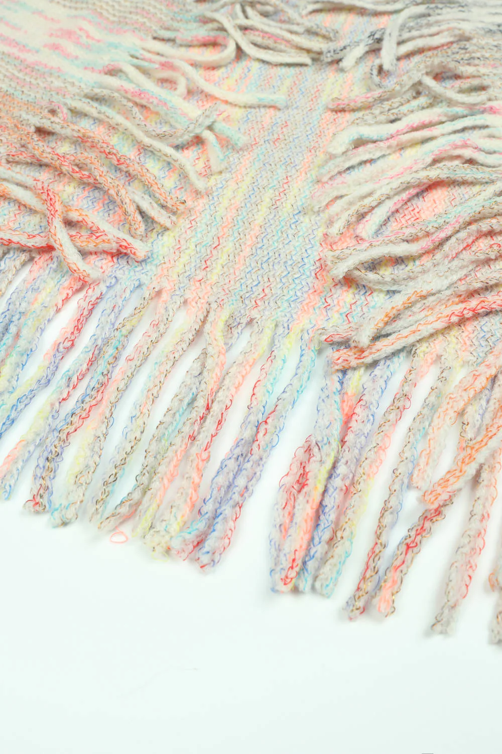 Open Front Fringe Hem Poncho - Image 11