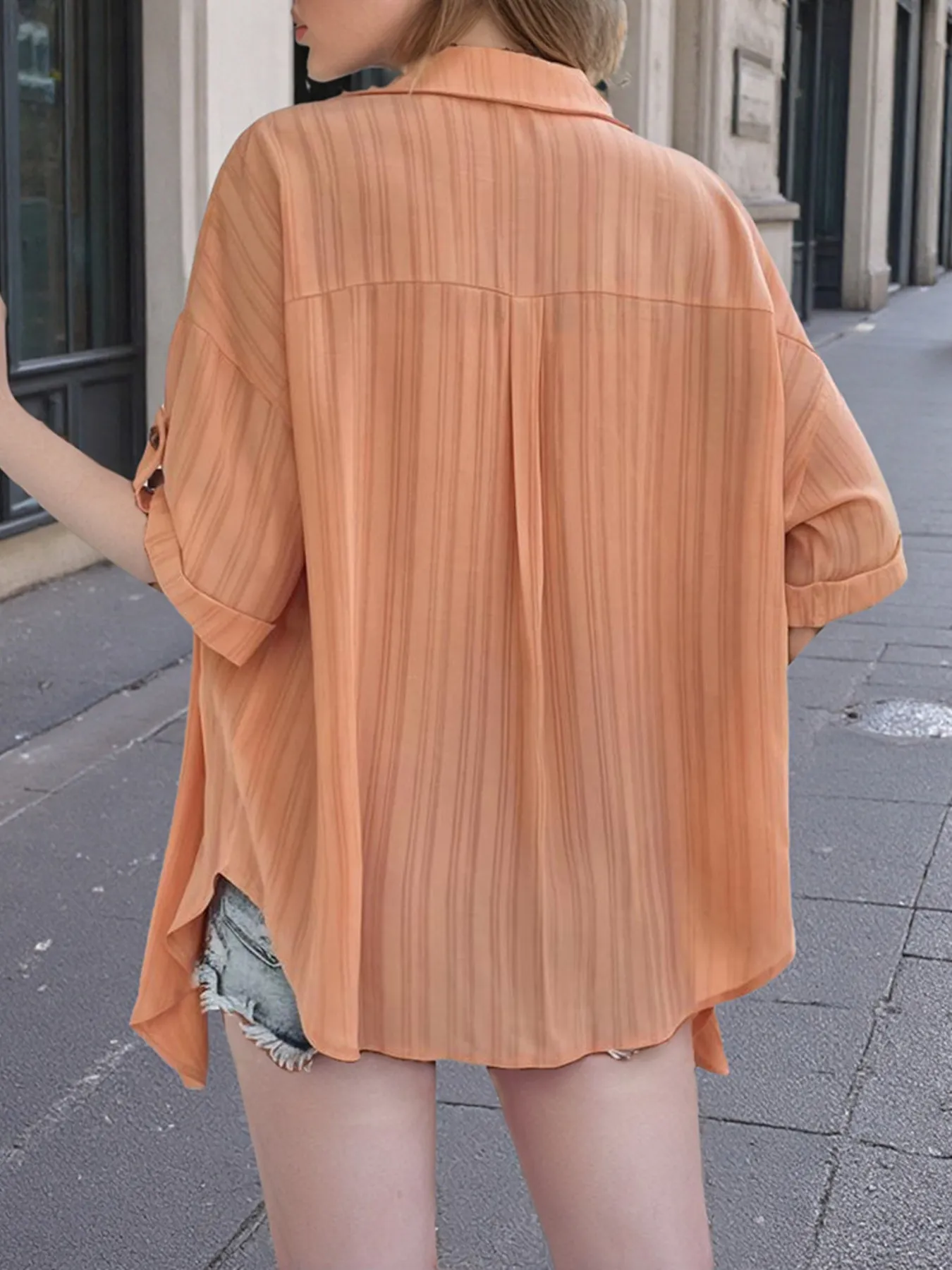 Open Front Half Sleeve Cardigan - Image 5
