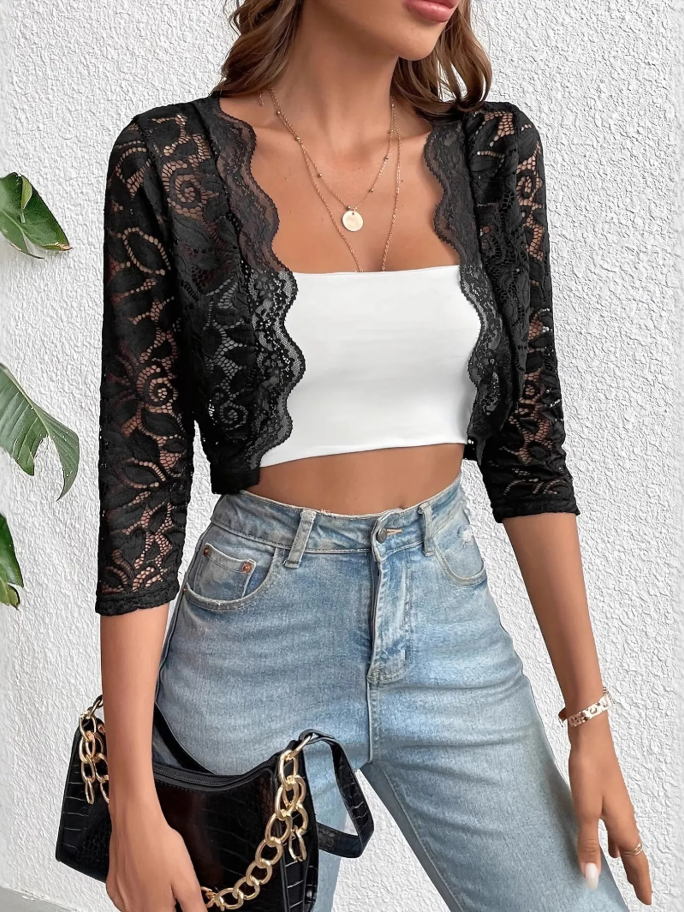 Open Front Lace Cardigan - Image 2
