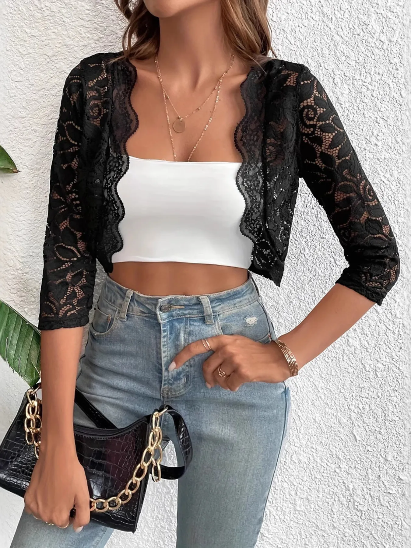 Open Front Lace Cardigan - Image 3
