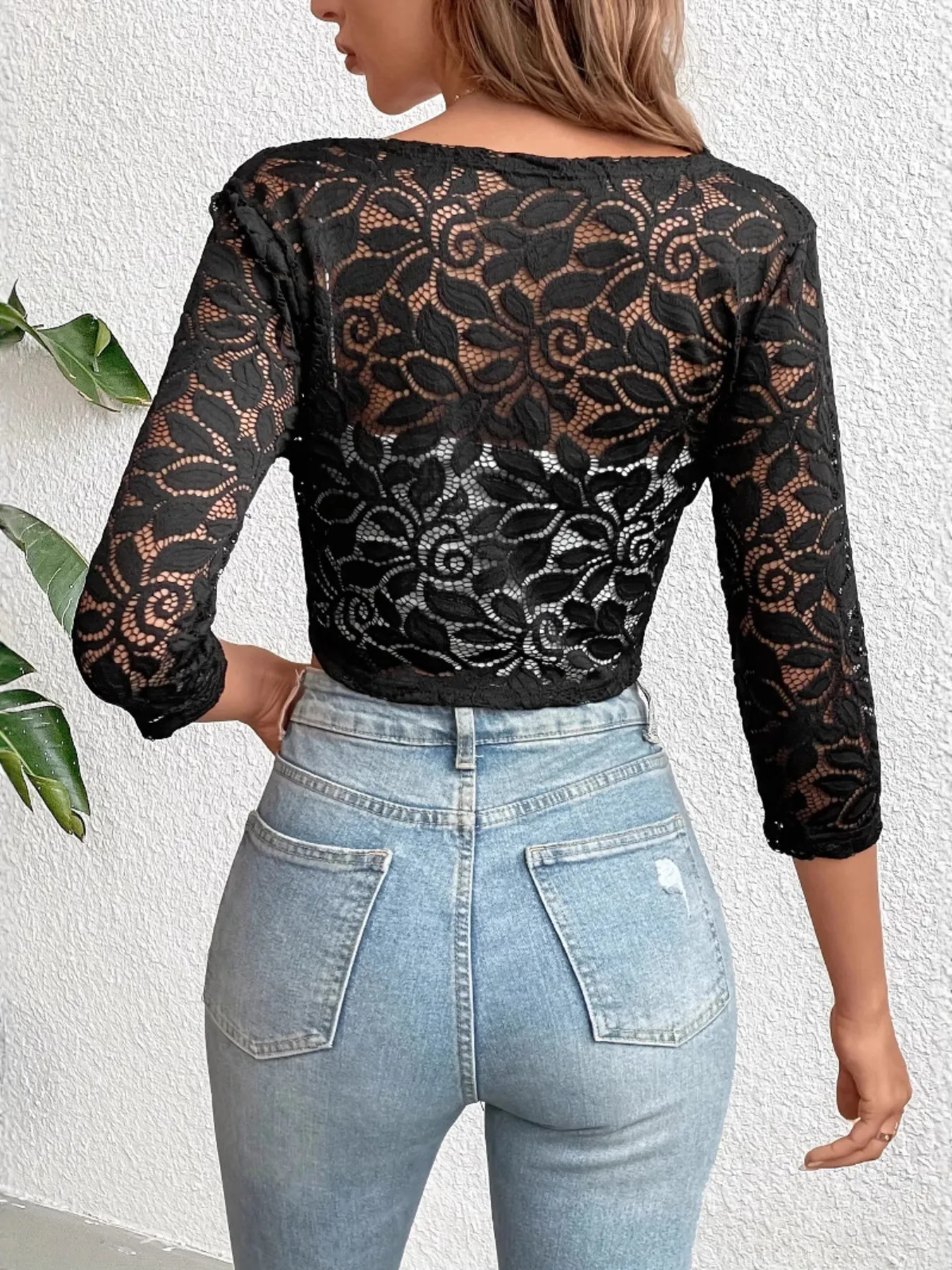 Open Front Lace Cardigan - Image 4