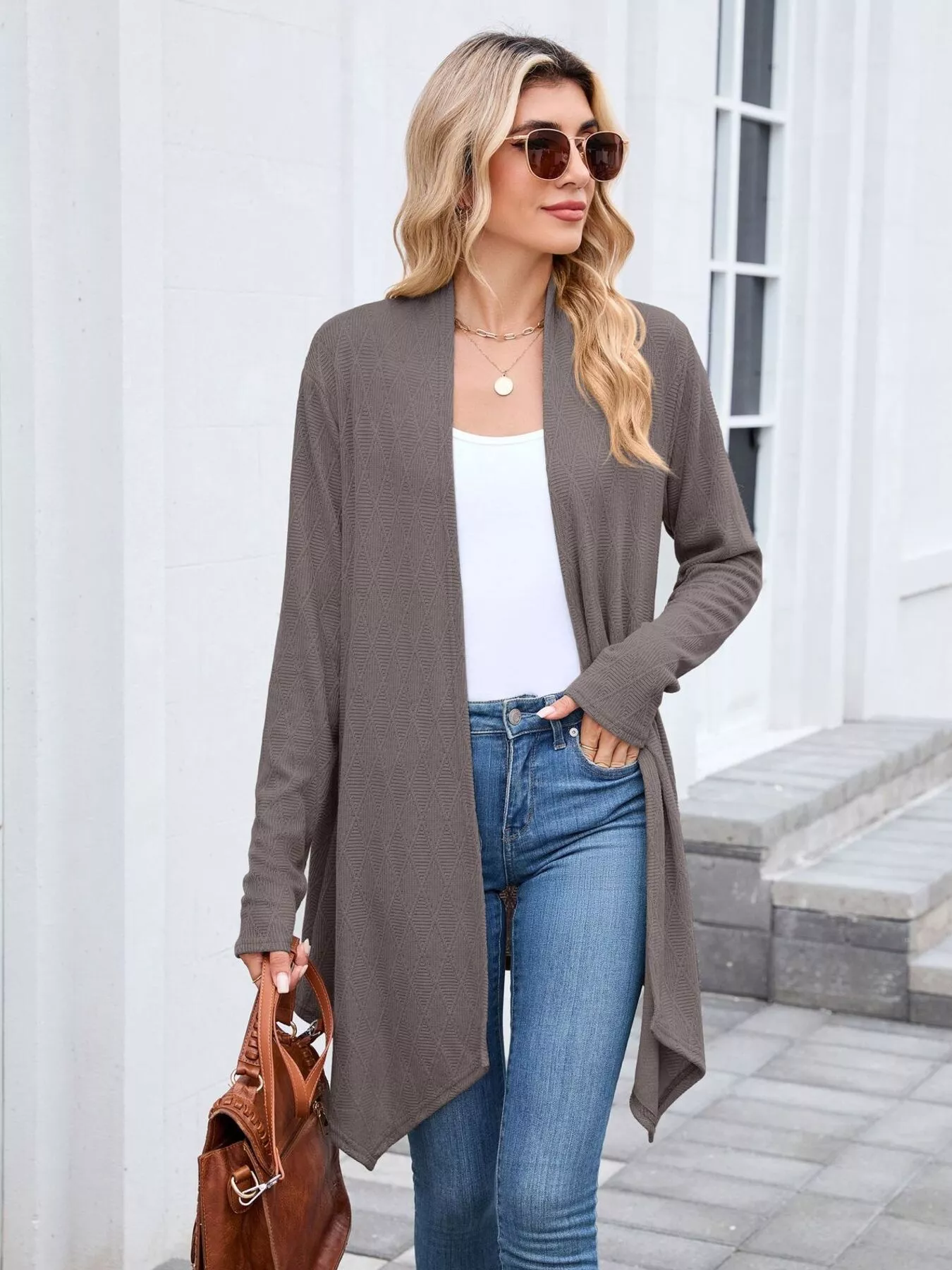 Open Front Long Cardigan - Image 25